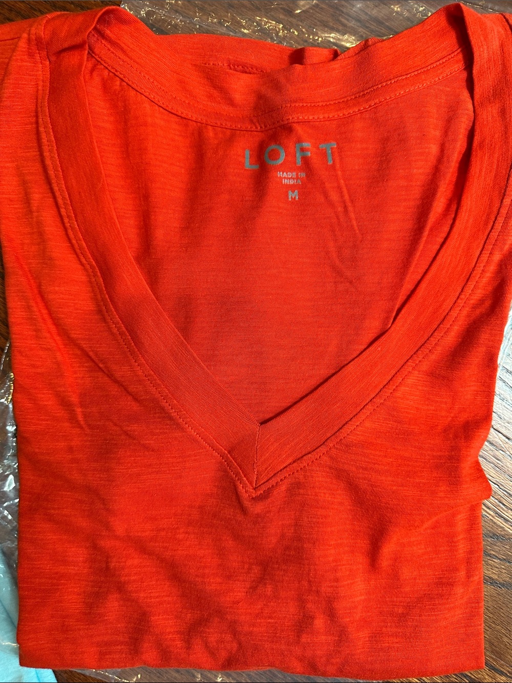 NWT LOFT Bright Orange V-Neck Tee